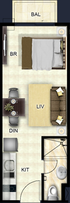 Costa Vista Boracay floorplan - Studio Deluxe