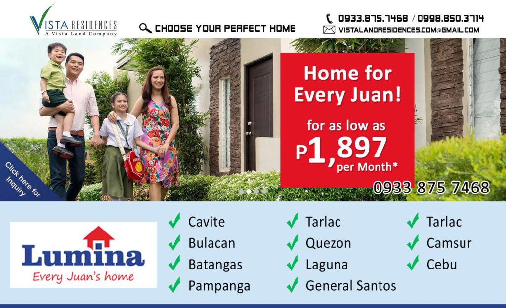 Vista Land Residences - Lumina Homes banner