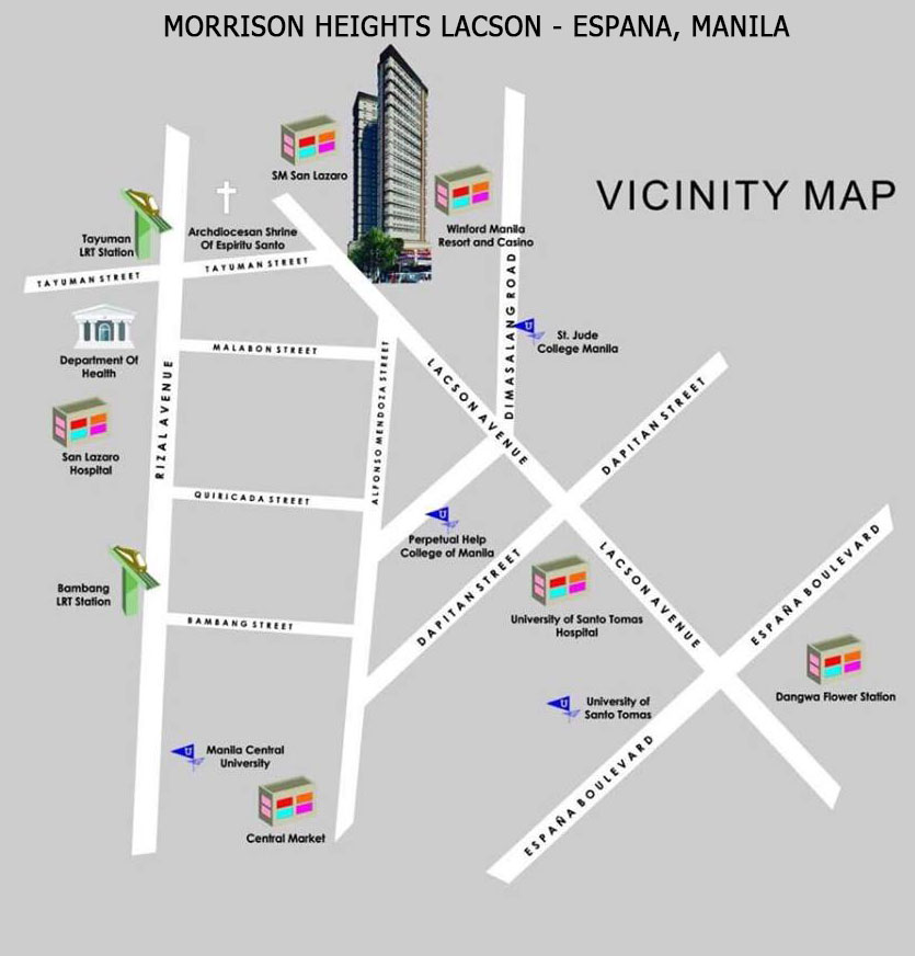 Morrision Heights Espana - Manila Condo location map