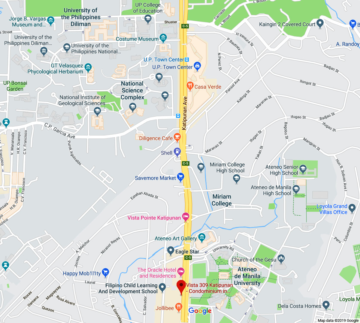 Vista Land Residences Vista 309 Katipunan google map